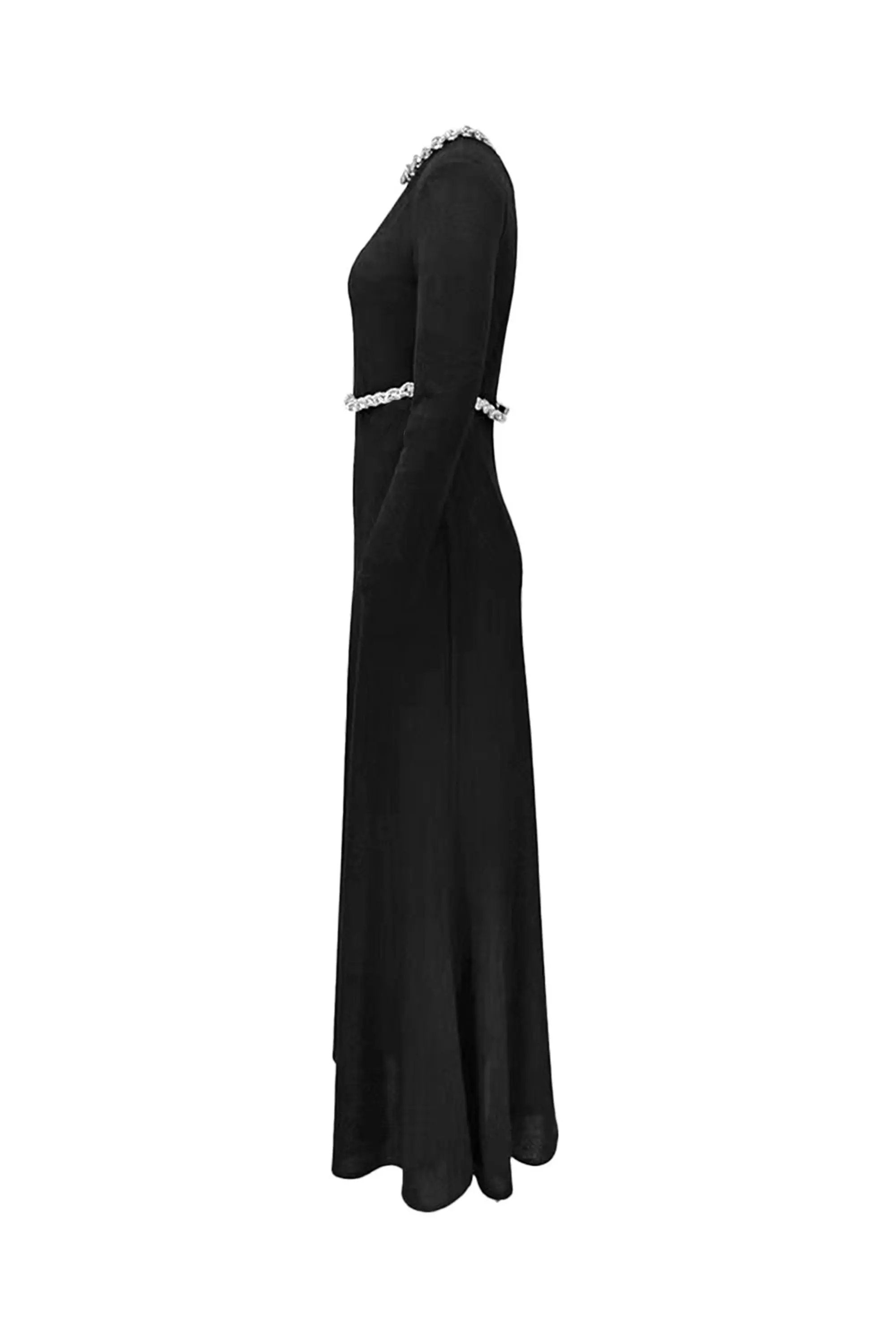 Glamorous Black Sequin Top with Puffed Sleeves ULA